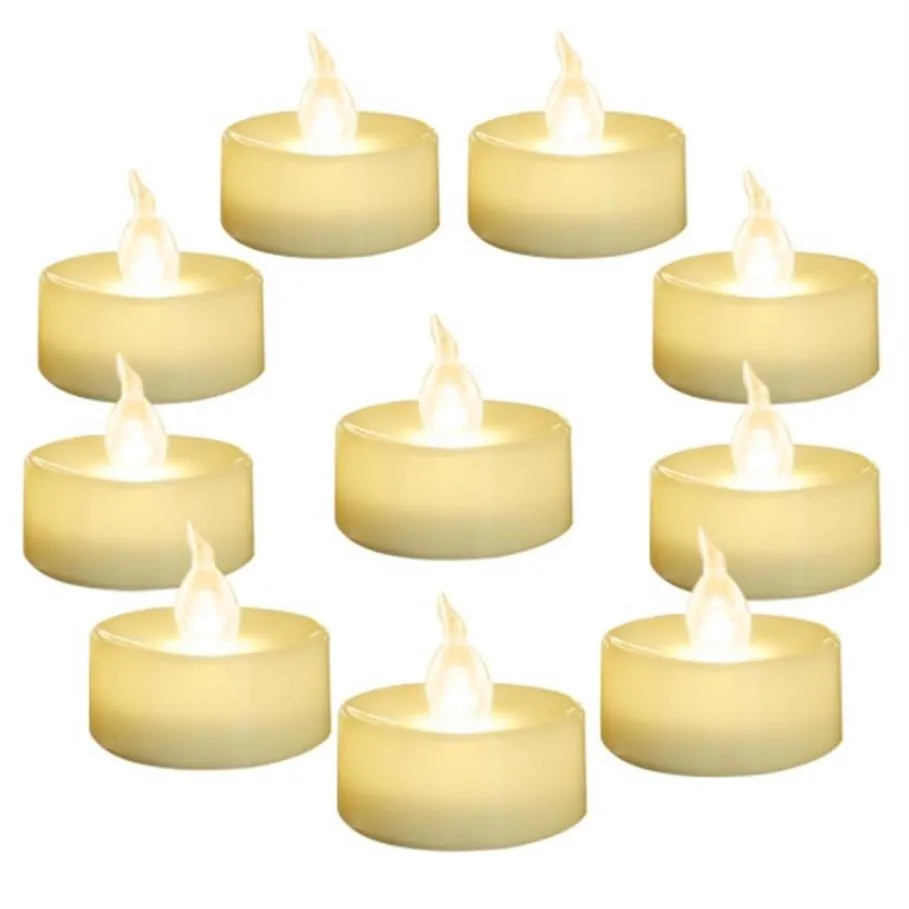 SXI 24 Pack Warm White Battery LED Tea Lights Flameless Flickering Tealight Dia 1 4 Electric Fake Candle for Votive Wedding 199G