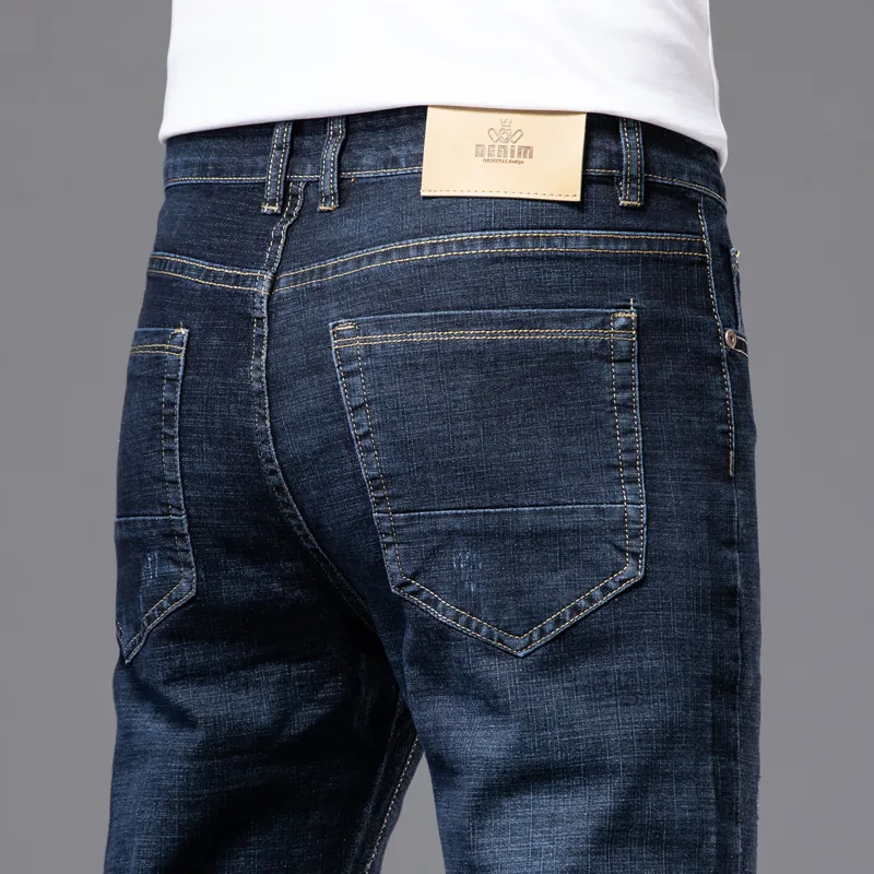 Mäns jeans 2023 Summer Autumn Variety Collection Mens Personlig märkning Business Office Style Smart Casual Zipper Fly Full Längd 230822