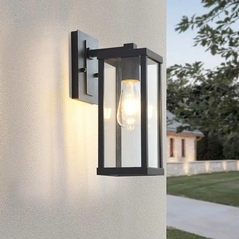 Lámpara de pared Ver imagen más grande Añadir para comparar Compartir Luz de jardín Aplique de interior y exterior de 1 luz Marco rectangular negro