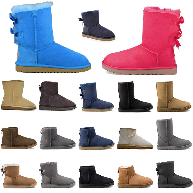 Women Australia Boots Designer Classic Ultra Mini Platform Boot Slippers Fashion Luxury Ladies Winter Warm Fur Sheepskin Wool Suede Snow Bootie size 36-41