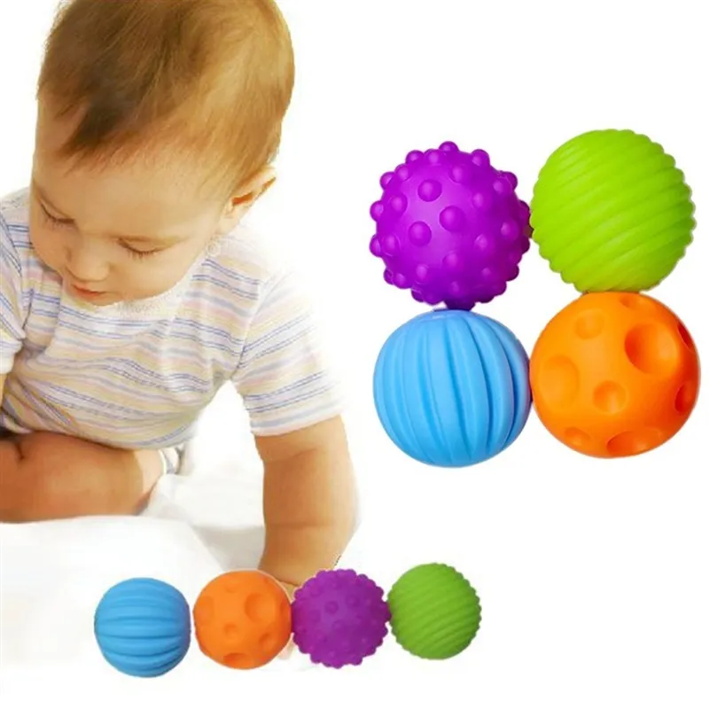 Juego de 6 unidades de bolas múltiples texturizadas para desarrollar el juguete de los sentidos táctiles del bebé, pelota de mano táctil, pelota de entrenamiento para bebé, pelota suave de masaje