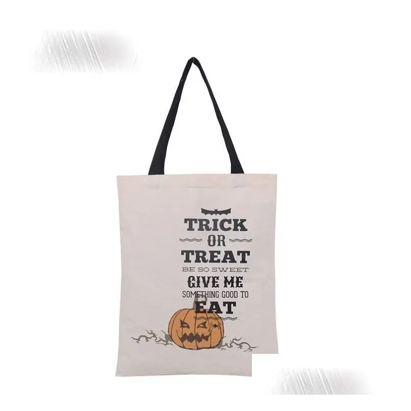 large halloween canvas bag reusable fabric bag for trick or treating halloween candy gift bags gift sack bags