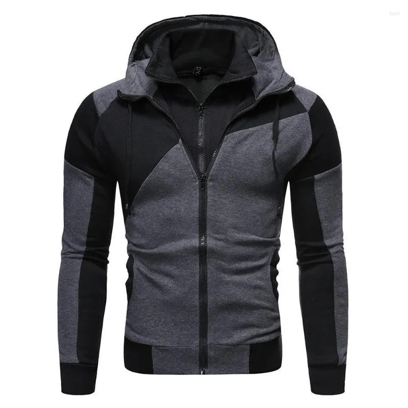 Men's Hoodies Autumn Winter Casual Coat Sweatshirts Thickened Zipper V-neck Outdoor Versatile Solid Color Top For Men