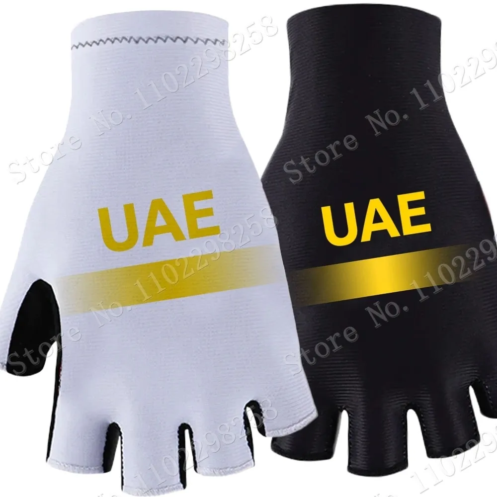 Gants de sport UAE Team Cycling 2023 Blanc Vélo Demi Doigt Gant Une Paire Taille MXL Gant Cyclisme 230821