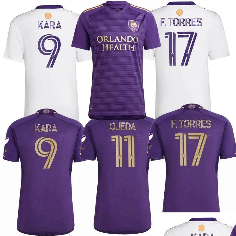 Yoga outfit Orlando City SC Soccer Jerseys 2023 2024 F.Torres Pereyra Kara Cartagena Ojeda MLS 23 24 Fotbollsmän och barnsatser Shir Dh4dn