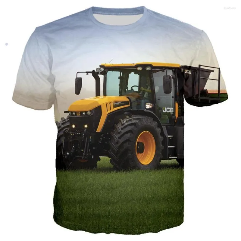 Heren t shirts oversized 3D print car tractor shirt heren hiphop ropa hombre casual streetwear boy t-shirt man t-shirt tops mannelijke kleding