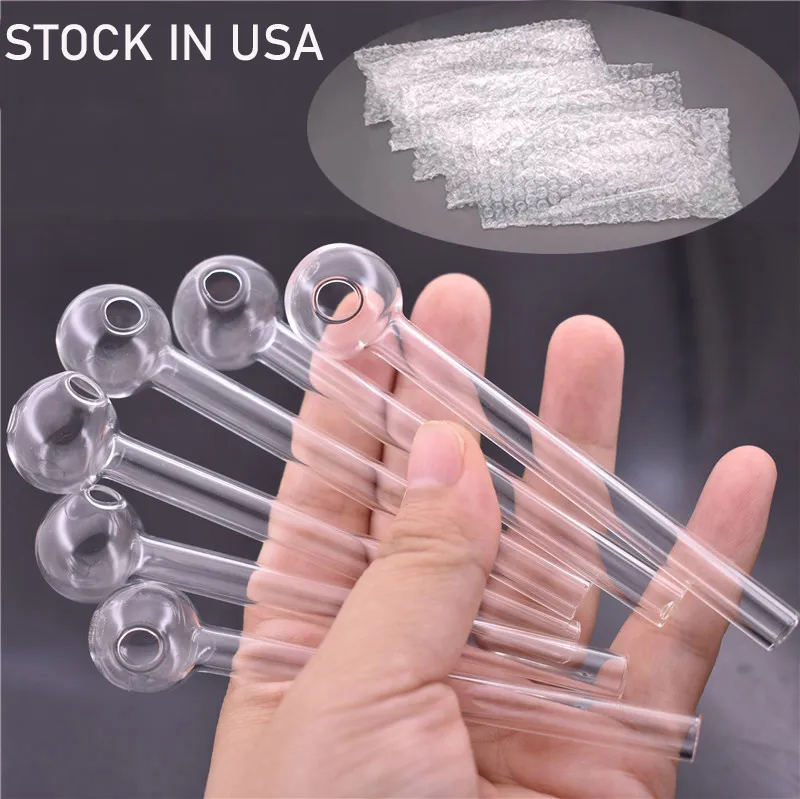 100pcs cam yağ brülör boruları 4 inç kalınlığında cam sigara tüpleri şeffaf net pyrex sigara boru dab teçhizat bong su bubakbud shisha duman aksesuarları