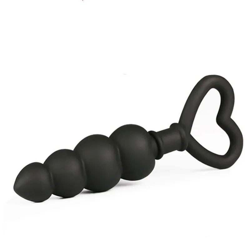 Silicone Heart Beads Soft Anal Plug Balls G-Spot Massager Stimulating Butt Plugs Adult Product_voghion.com