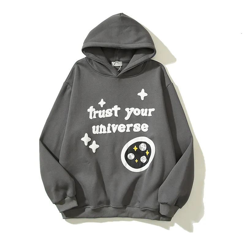 Men s hoodies tröjor streetwear litar på ditt universum skum trasig tjock fleece unisex överdimensionerad bomull casual hoody pullover män 230822