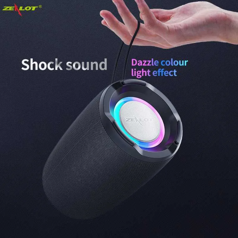 ZEALOT S61 High Power Wireless Bluetooth Speakers Portable Column For Computer Subwoofer Boom Box Music Center FM Radio ColorfulG230524 L230822