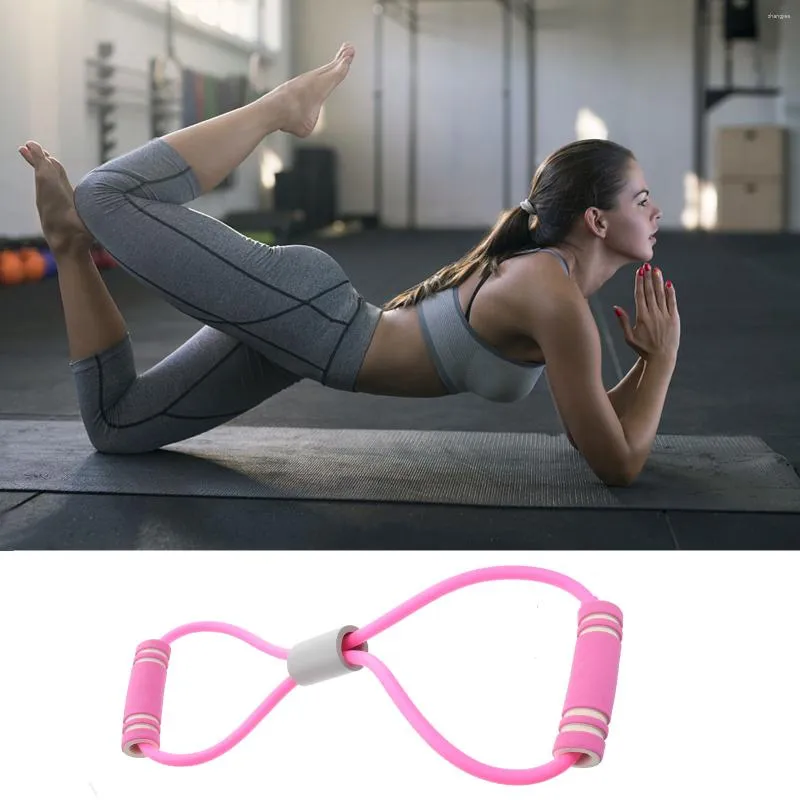 Resistance Bands 2 Pcs Figure 8 Tensioner Elastic Pull Rope Yoga Fitness Equipment Band Exercise Belt Nbr Slimming