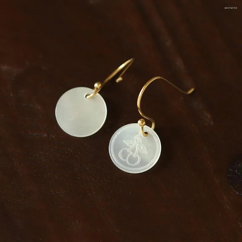 Dangle Earrings MODAGIRL Natural White Shell Cherry Coin Drop Boho Fruit Handmade Jewelry For Mom Mother's Day Gift