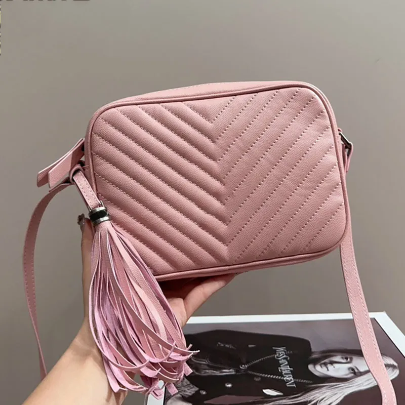 Tassels Camera Bag Designer Bag worka migawki crossbody torba na ramię kawior oryginalna skórzana torba na pikowane luksusowe klasyczne portfele torebki z literą