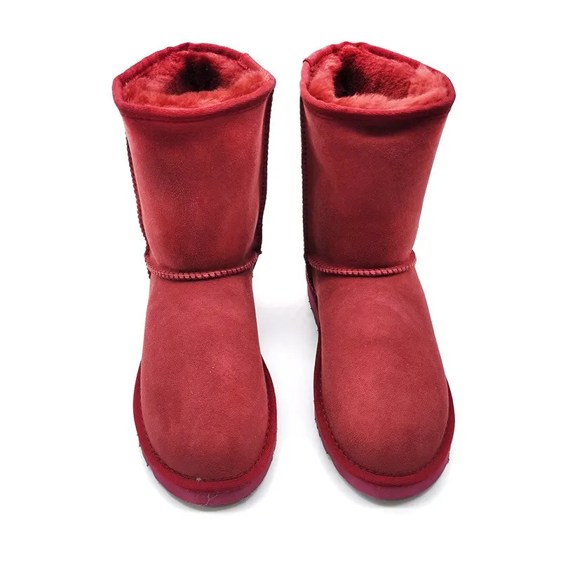 Designer Boots Australia Women Winter Booties Girl Classic Snow Boot Plush Ankle Short Bow Mini Fur Black Chestnut Pink Bowtie Womens Shoes big red