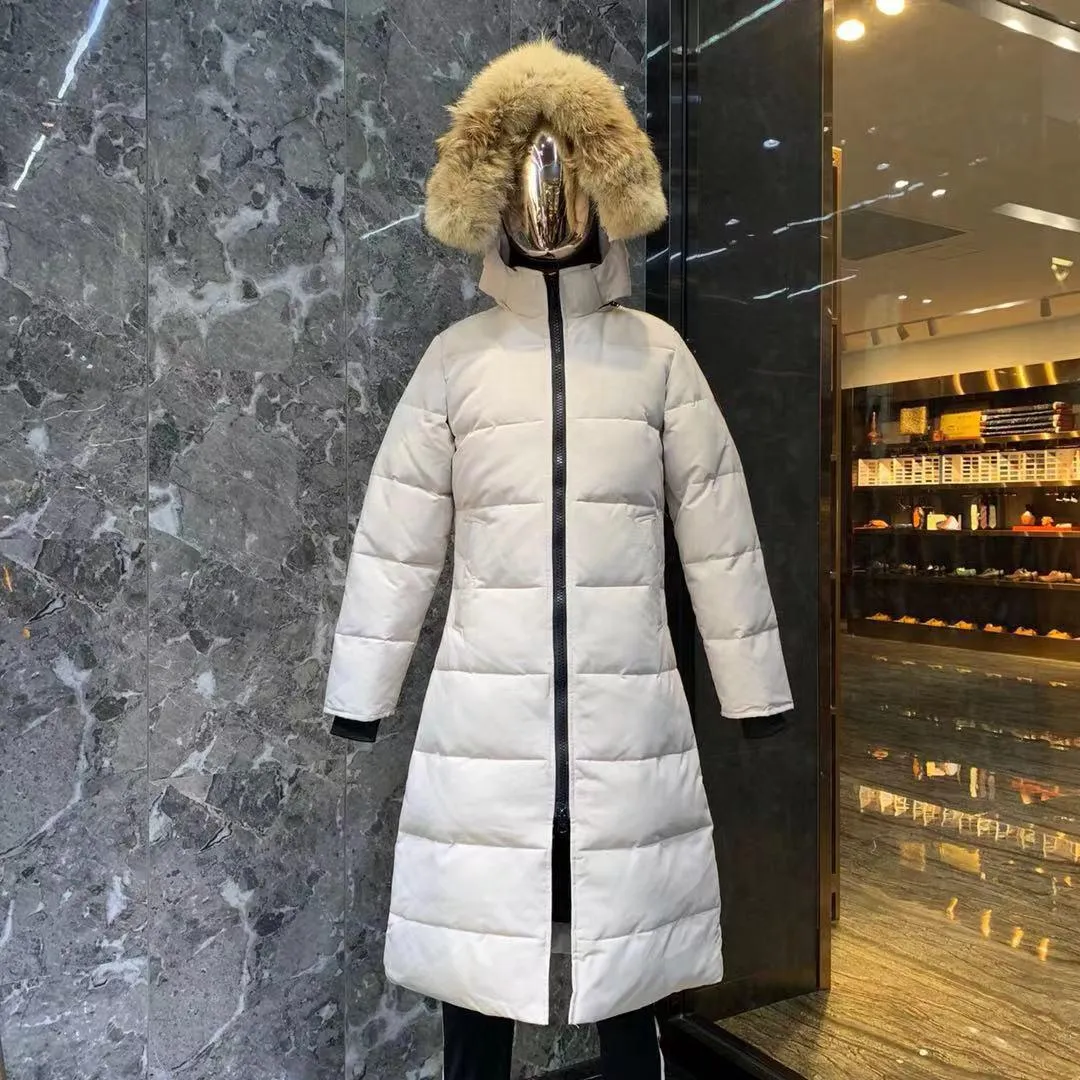 Doudoune femme doudoune Canada femme hiver parkas manteaux oie femme loup fourrure parka dames à capuche gode manteau rembourré château longues vestes blanc