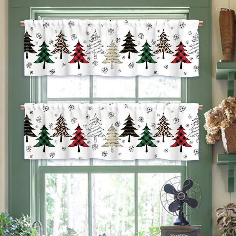 Curtain Christmas Snowman Pennant Kitchen Decor Door Partition Short Punchfree Live Room Bedroom Blackout