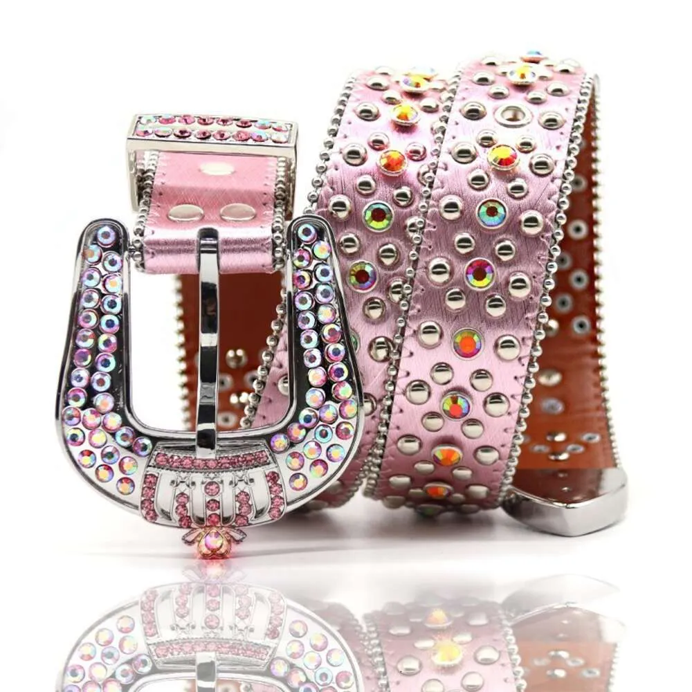 New Design Belt Crown Pattern Water Diamond Inlaid Diamond Decoration Fashion Fashion Fashion Fashion Versatile Belt