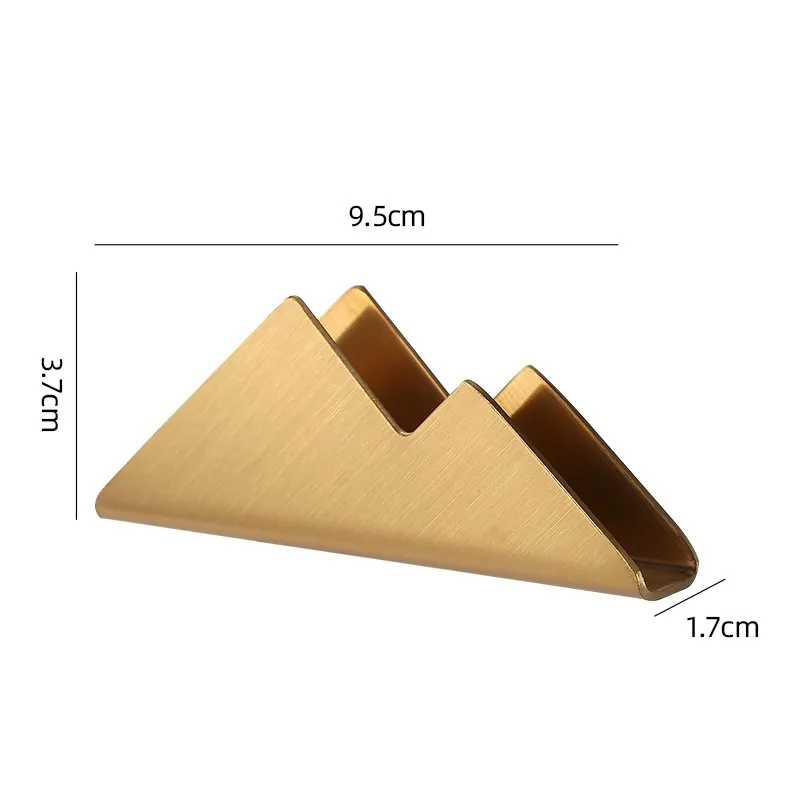 Simple Stainless Steel Golden Business Card Holder Stand For Desk Card Stand For Business Cards Office Desk Organizers LX6050