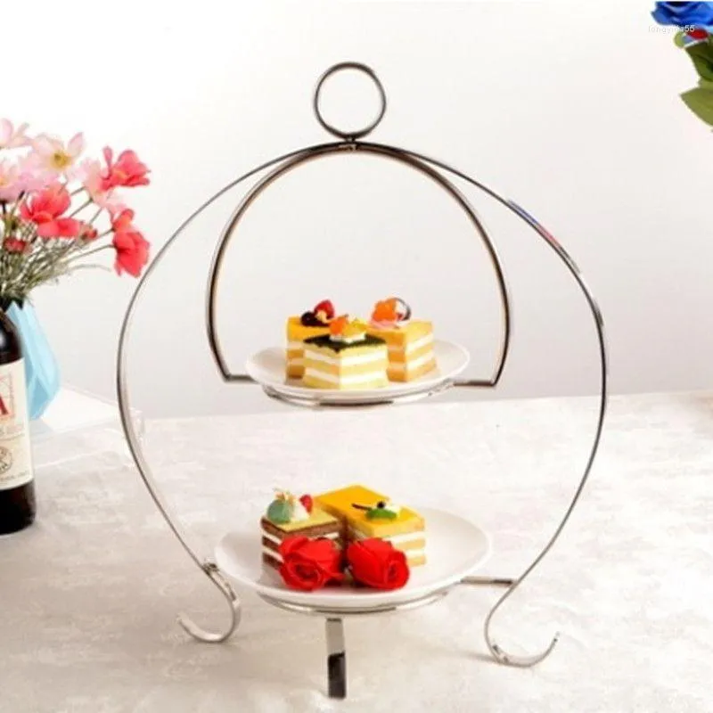 Platten Edelstahlkuchen Snack Rack mehrschichtige Konditoren-Regal-Obstplatten-Multifunktionsbuffet Dessert Dekoration