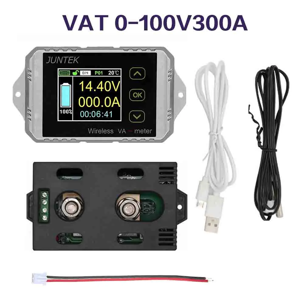 VAT 0-100V300A Monitor de batería Coulombmeter batería medidor de Coulomb indicador de capacidad probador de batería medidor de corriente de voltaje