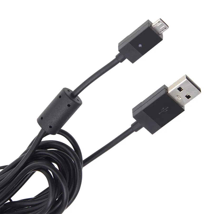 Cabo carregador micro usb longo de 2.75m, linha de carregamento para sony playstation ps4 xbox one, cabos de controle