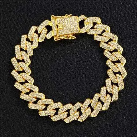 Designer Diamond Cuban Chain Necklace Multi Size Temperament Fashion Street Hip Hop Accessories