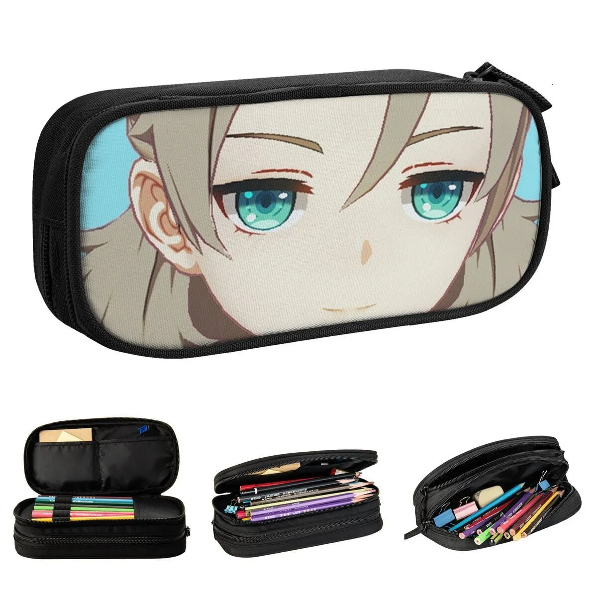 Torebki kosmetyczne etui urocze zadowolone z siebie albedo genshin uderzenie ołówek pensjonat Bag Pióra Bag Student Office Office Pencilcases 230821