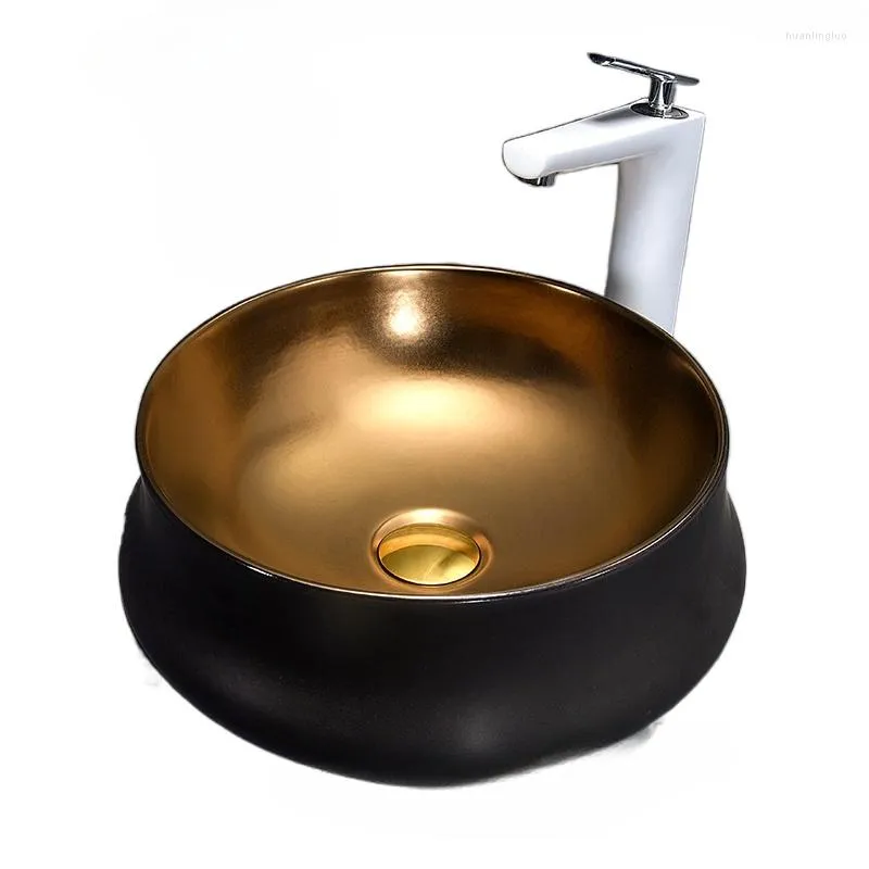 Accessorio per bagno set di fascia alta tavola artistica bacino ceramico el wiret europeo washbasin opace black metal glassa