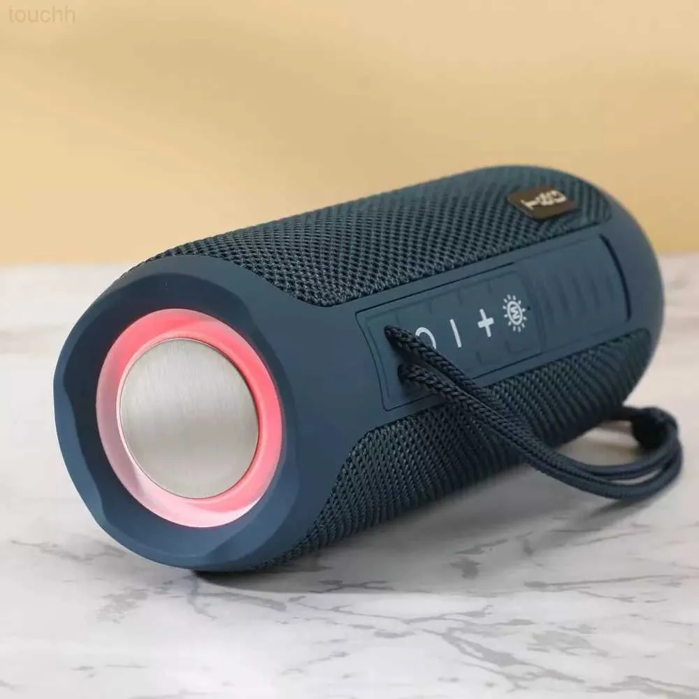 Draagbare luidsprekers TG227 Bluetooth-luidspreker draadloze bas met LED-kleurlicht Subwoofer Outdoor Waterdichte kolom Boombox Stereo Music FM Y2212 L230822