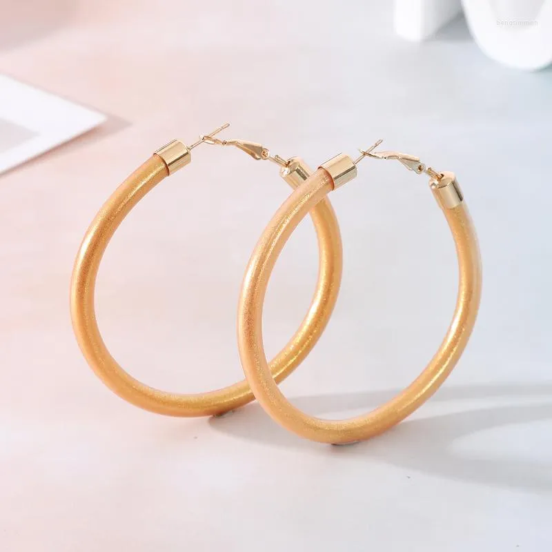 Hoop Earrings Exaggerated Colorful Plastic For Women Holiday Party OL Gift Fashion Jewelry Ear Rings Accessories AE047