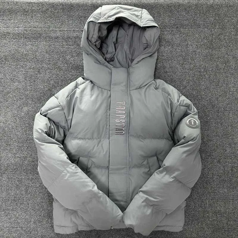 Inverno Nuovo Trapstar Decoded 2023 Con Cappuccio Puffer-grigio Giacca Da Donna di Qualità Ricamato Moda Casual Con Cappuccio Da Uomo Cappotto Magliette E Camicette