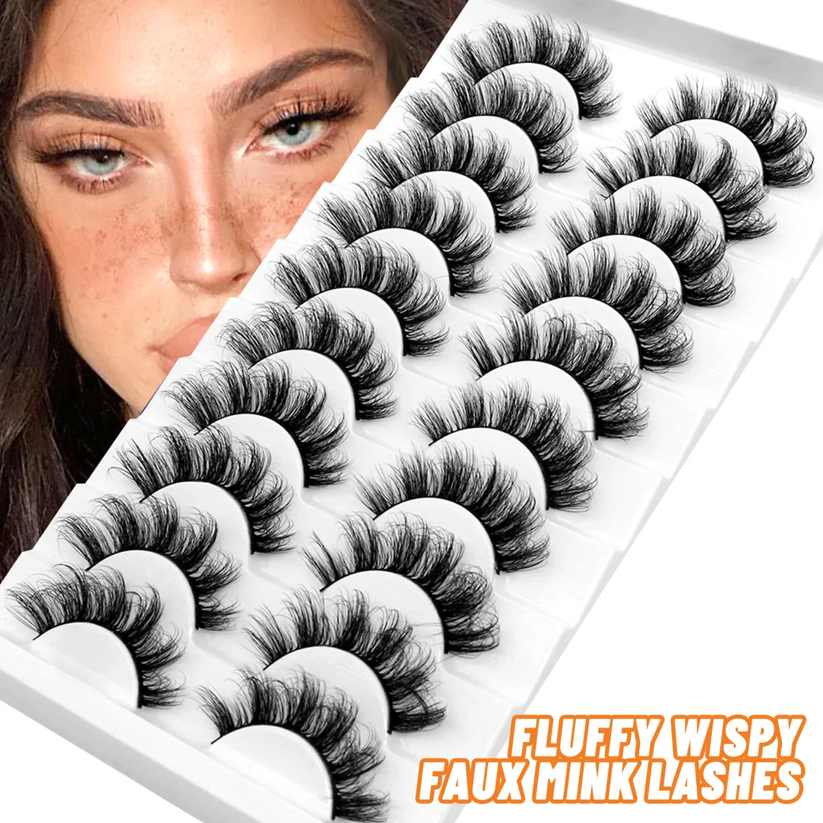 Ciglia false Groinneya 510 coppie 3D Fucini con insole con invocatura Fluffy morbide Wispy Natural Long Curly Lashes all'ingrosso 230821 230821