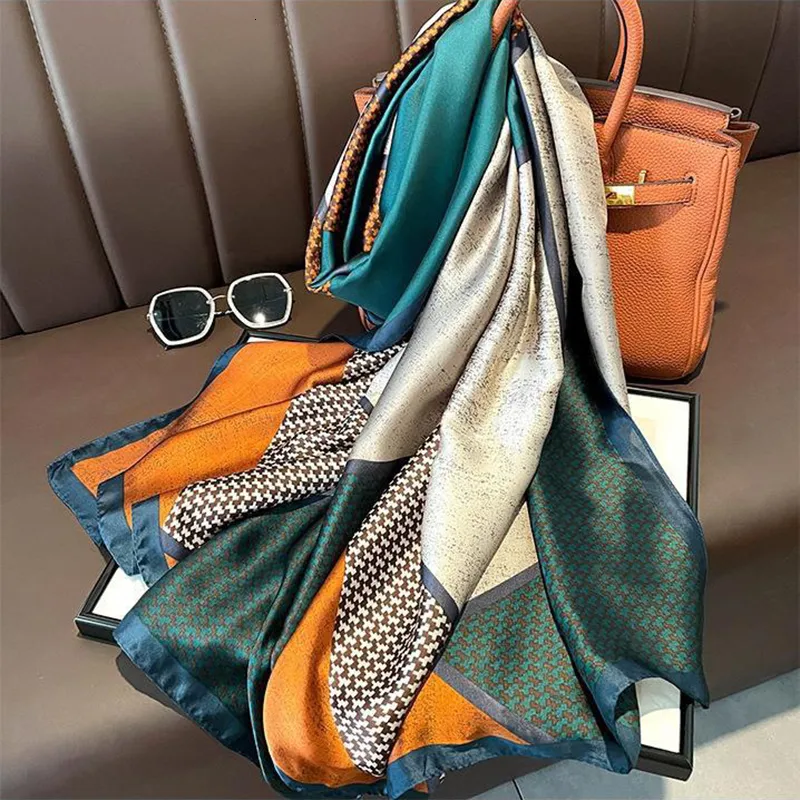 Sciarpe Silk Shawls Women Design del marchio di lusso FOULARD SCARP STOLES HIJAB WOMENS BAG ECHARPE ECHARPE AVVI