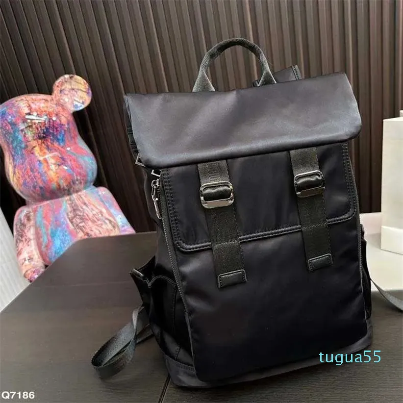 Vintage Waterproof Black Nylon Canvas Backpack For Women Spacious Black