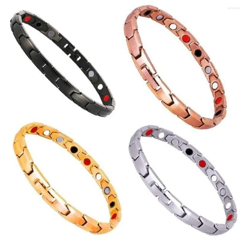 Bracelet Titane Acier Magnétique Minceur Bracelet Bijoux Cadeaux Circulaire Soins De Santé Mode Pour 2PCS