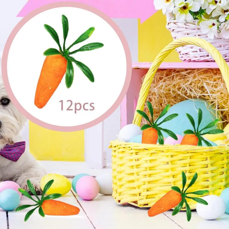 Decorative Flowers 12x Artificial Easter Carrots Spring Decoration DIY Crafts Thanksgiving Harvest For Po Props Home Decor