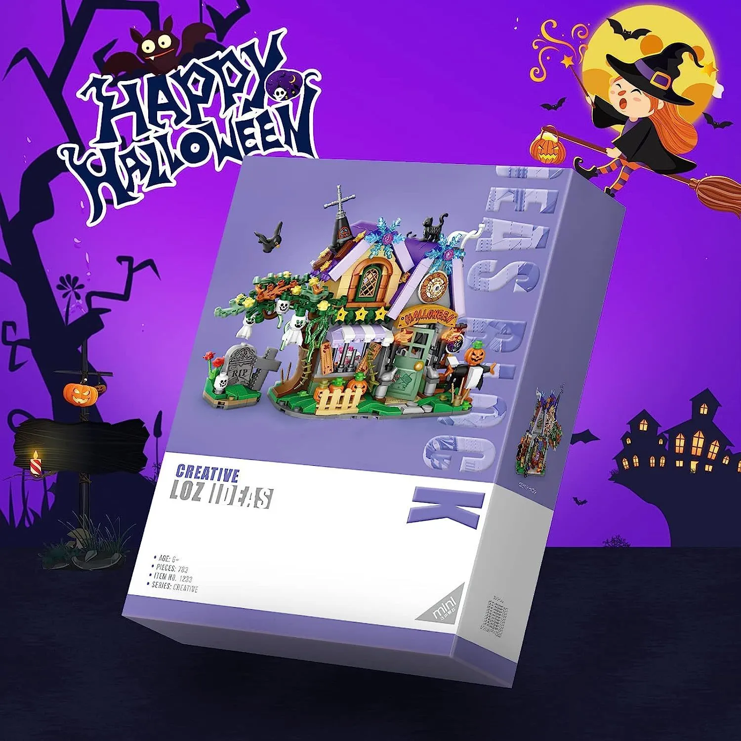 Diecast Model 1134 1233 1249 Loz Mini Building Bricks Boys Toys Halloween Haunted House Girls Holiday Gift Ghost Kit 230821