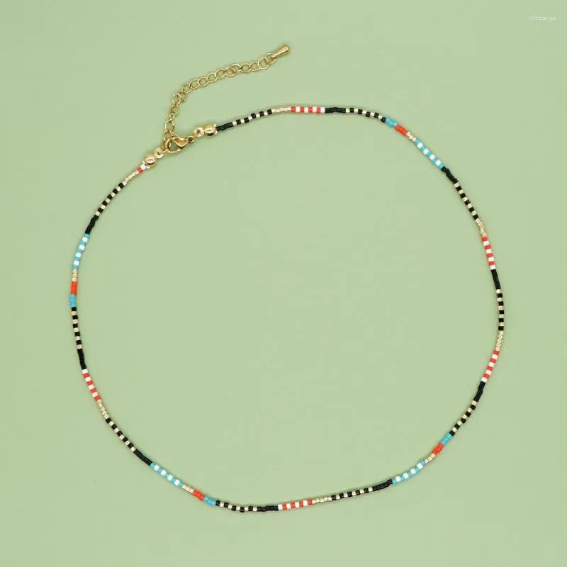 Choker Yastyt Einfache zierliche Halskette Mode Schmuck Tiny mehrfarbige Glassamen Perlen Boho Halsketten für Frauen Schmuck Geschenk