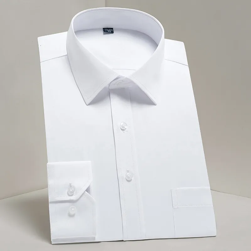 Camicie casual maschile per maschere da uomo a maniche lunghe di base maschile da uomo Shirt da lavoro per lavoro bianco di lavoro bianco Shirt maschile classico 230822