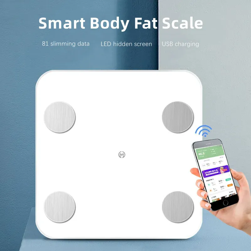 Balances de poids corporel Balance électronique intelligente de salle de bains LED analyseur de Composition d'équilibre de sol numérique Bluetooth 230821