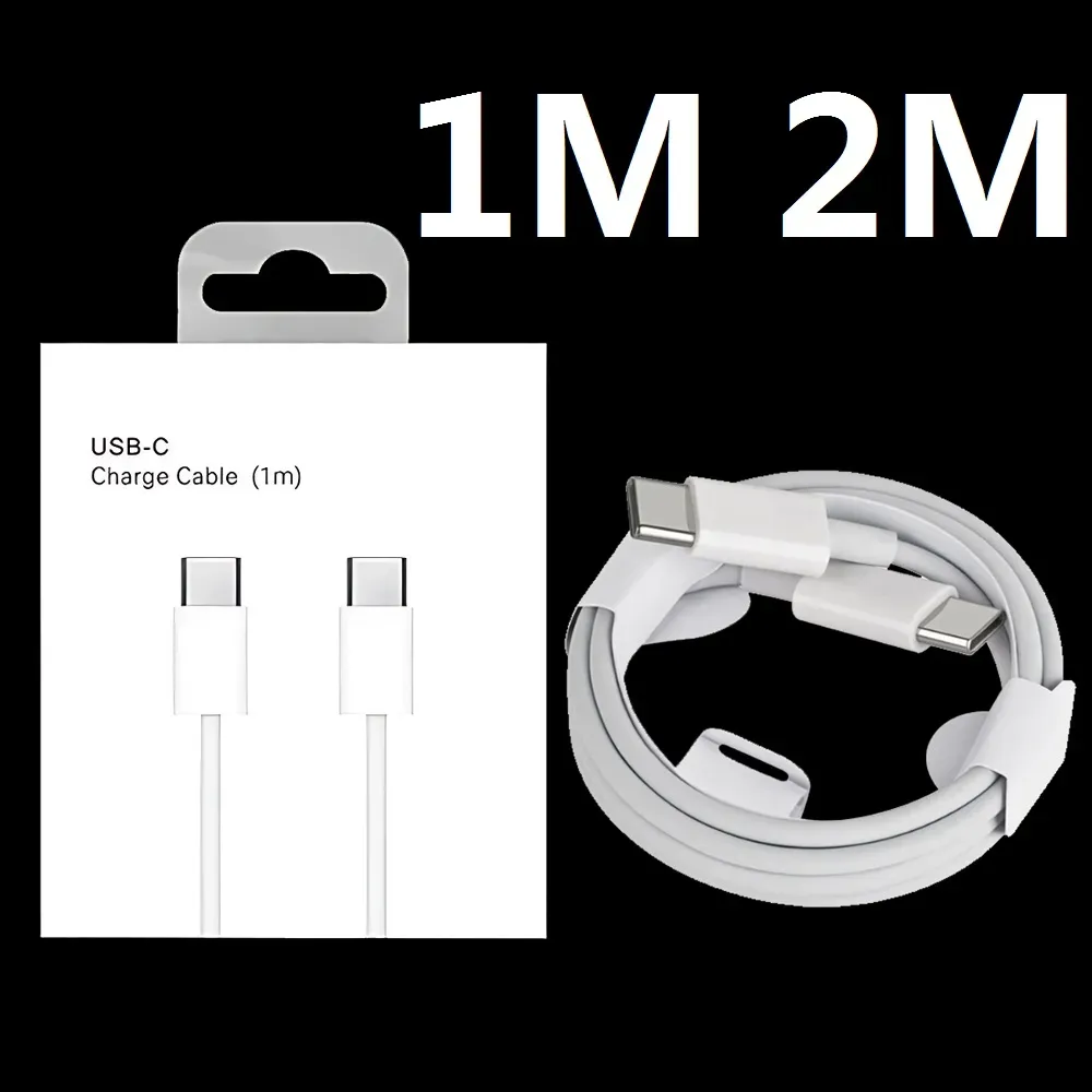 1M 2M 20W PD -kablar C till C Typ C USB C CABLE CORD LINE DATA LARARE TRIE för iPhone Samsung Andorid telefonkabel med detaljhandelslådan