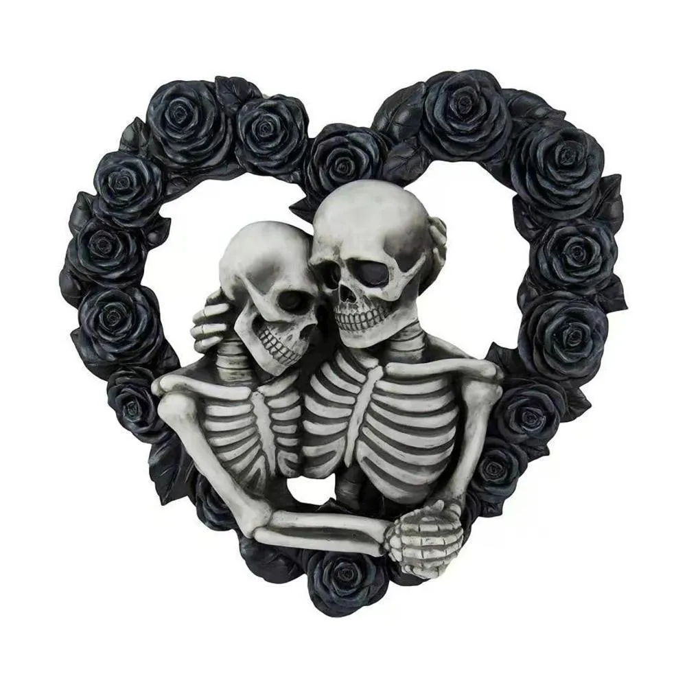 Autres Fournitures De Fête D'événement Halloween Couple Gothique Squelette Ornement Guirlande Maison Numéro Porte Décoratif Crâne Parti Décor Accessoires 230821