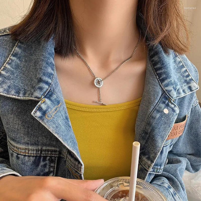 Kedjor S925 Sterling Silver Necklace For Wingorean Star Arrow Simple Retro Clavicle Chain Personality Jewelry Wholesale