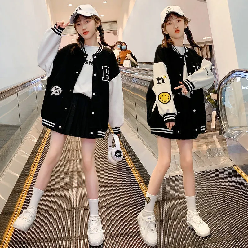 Jacken Kinderkinder im koreanischen Stil Herbst Jacken Teenager Leisure Baseball Bomber Tiny School Uniform Kinderkleidung für Teenie -Stammmäntel 230817