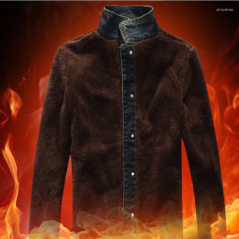 Vestes pour hommes Veste d'hiver pour hommes Casual Warm Men Solid Fleece Coat Taille S-XXXL