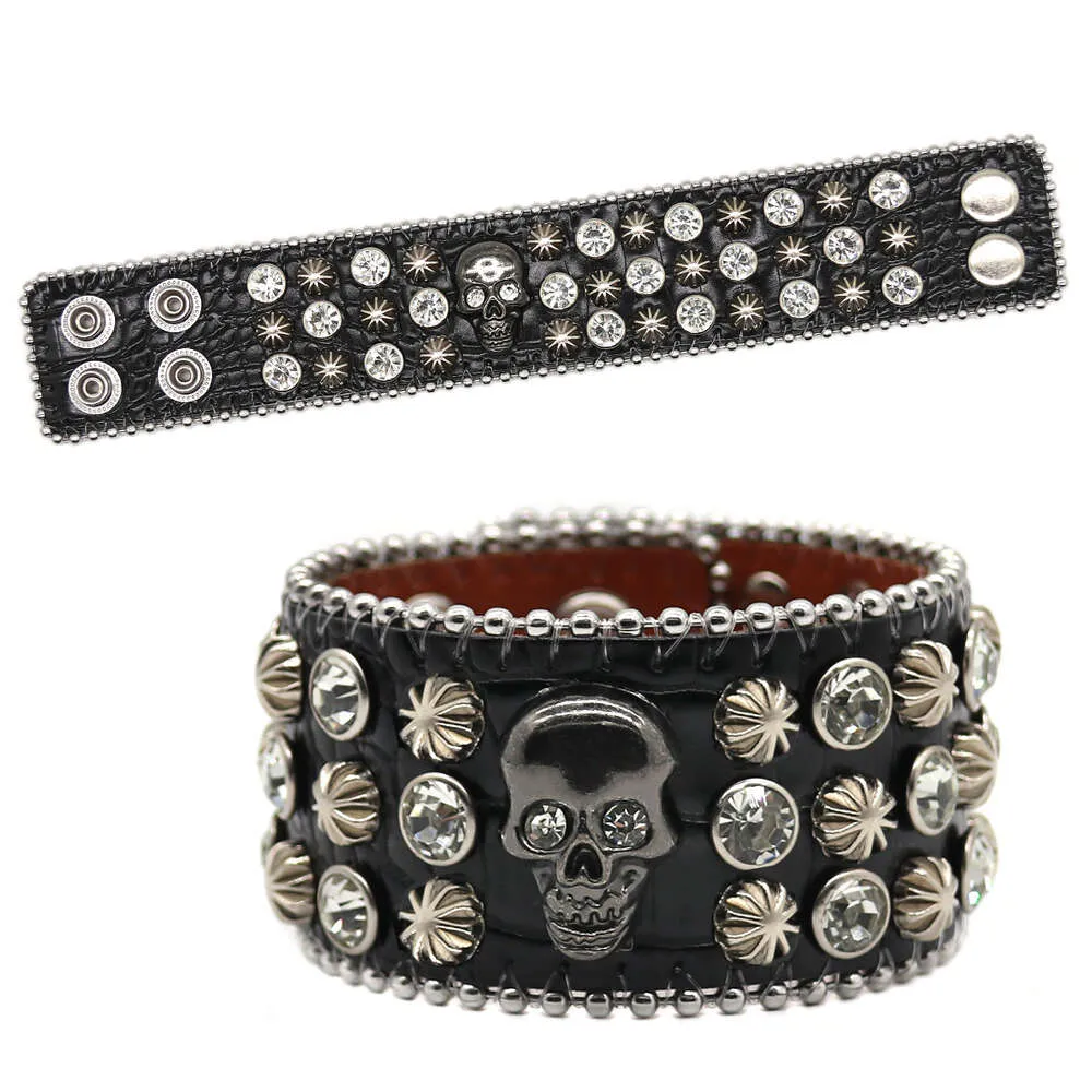 Bracelet tête de mort pour hommes, style Hip Hop Punk, personnalisé, accessoires de Performance de rue, nouvelle collection