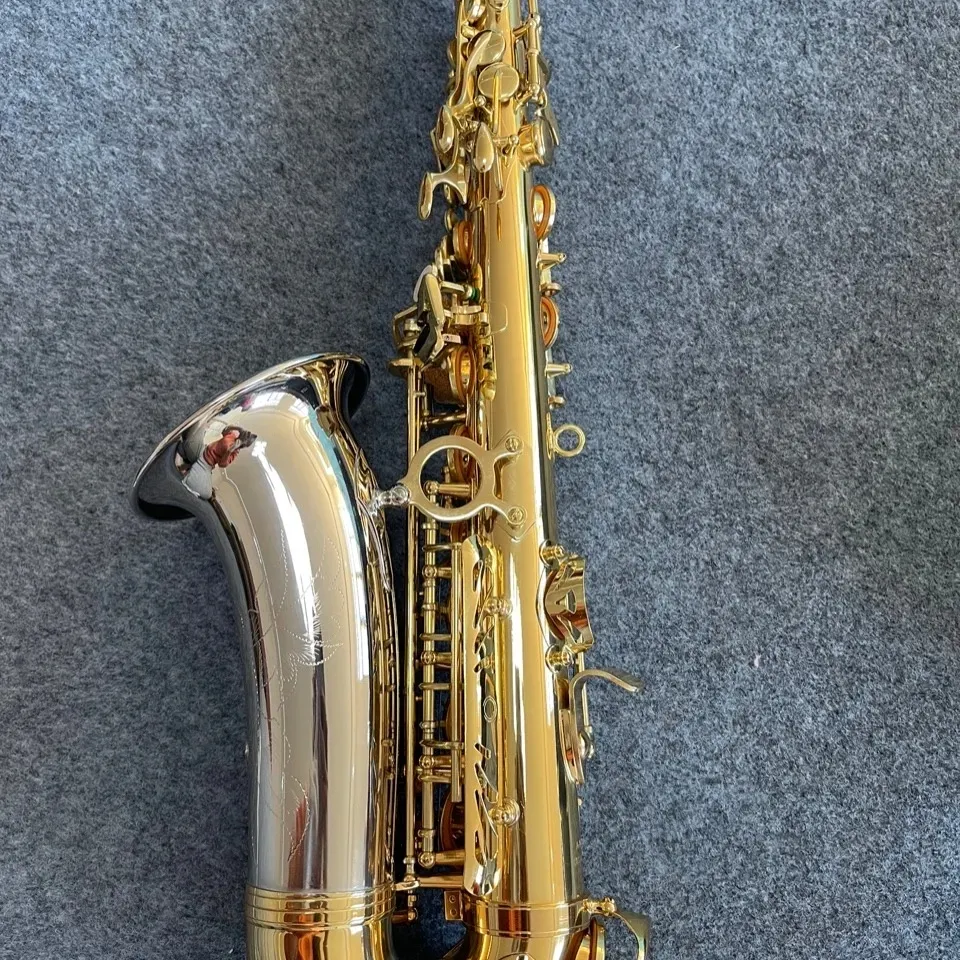 High-End Original O37 en-till-en-strukturmodell Drop E-Tune Professional Alto Saxophone White Copper Tube Body Gold-Plated Sax