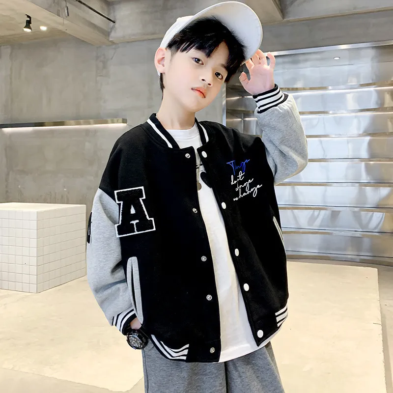 送料無料 新品   Varsity Bomber JK Kids Bomber Jacket: Stylish Spring/Autumn Letter Print