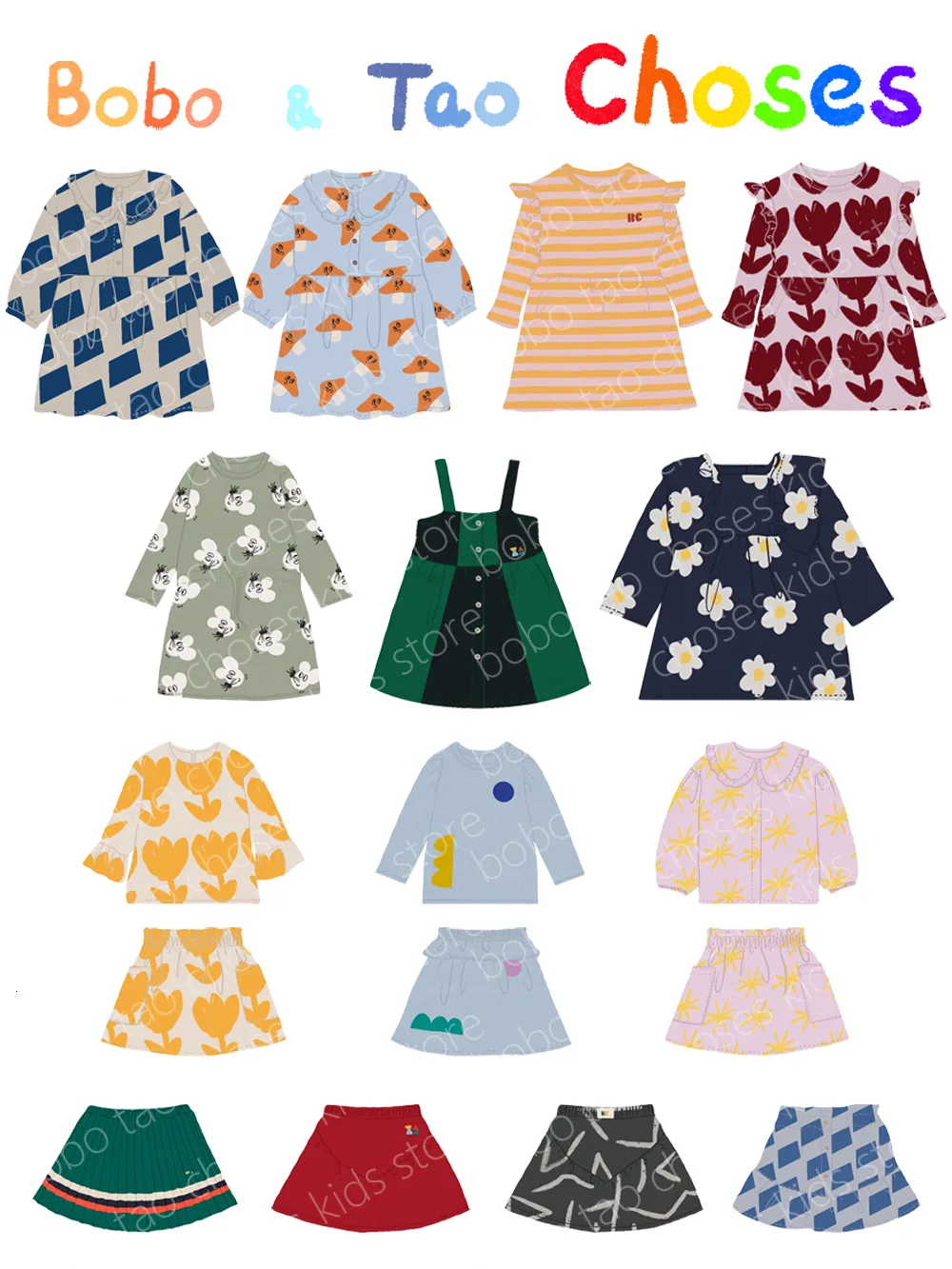 Kledingsets Aw Aw herfst en winteraankomst Bobo Tao kiest voor kinderen BC Girls jurken Rokken sets 230821