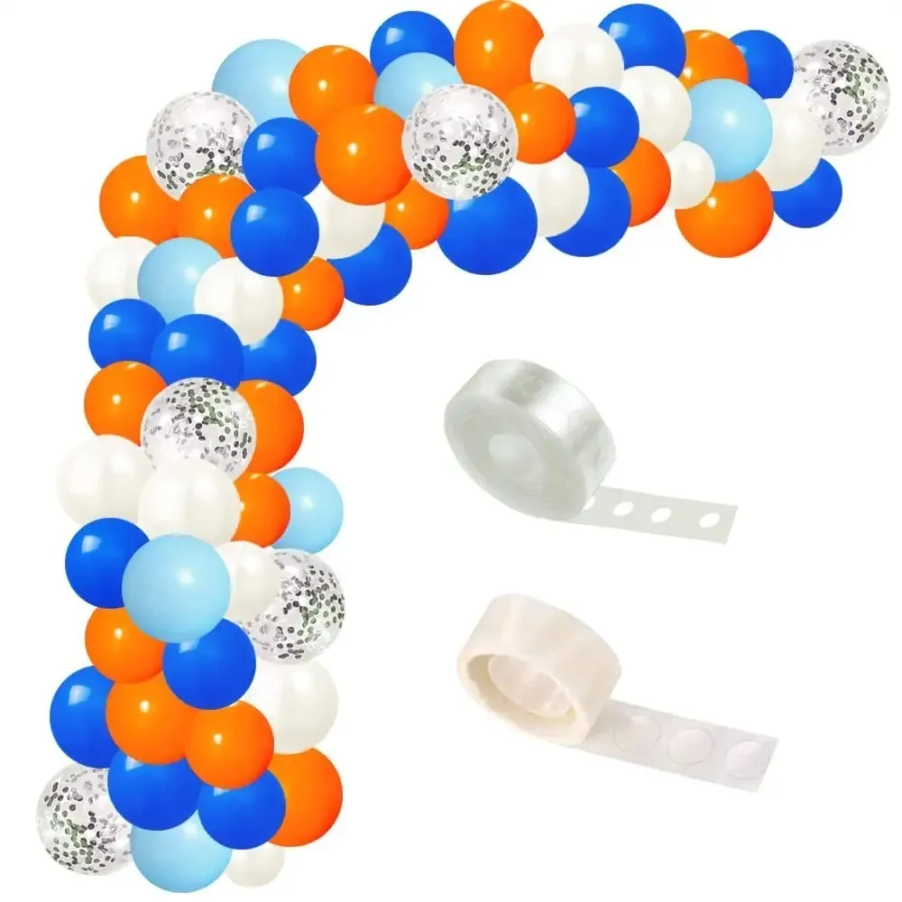 Andra evenemangsfestleveranser 108st White Blue Orange Confetti Latex Balloons Garland Kit Graduation Baby Shower Tign Birthday Decorations 230821